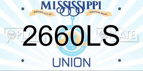2660LS Mississippi License Plate