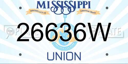 26636W Mississippi License Plate