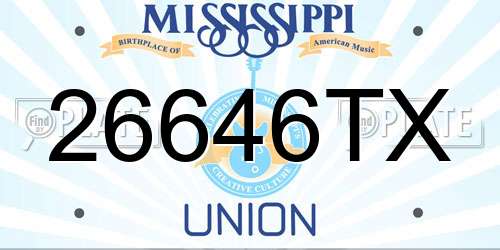 26646TX Mississippi License Plate