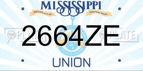 2664ZE Mississippi License Plate