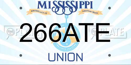 266ATE Mississippi License Plate