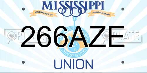 266AZE Mississippi License Plate