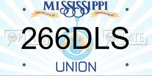 266DLS Mississippi License Plate