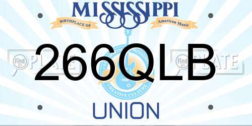 266QLB Mississippi License Plate