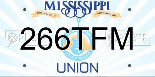 266TFM Mississippi License Plate