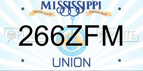 266ZFM Mississippi License Plate