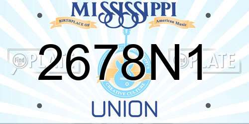 2678N1 Mississippi License Plate