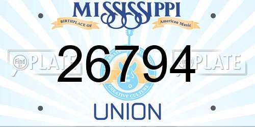 26794 Mississippi License Plate