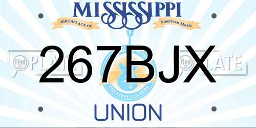 267BJX Mississippi License Plate