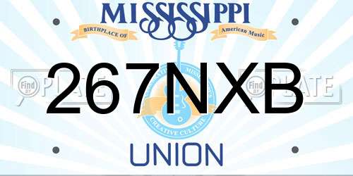 267NXB Mississippi License Plate