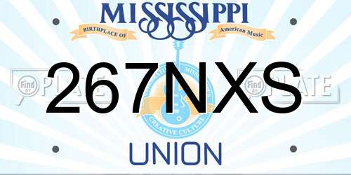 267NXS Mississippi License Plate