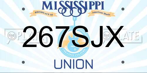 267SJX Mississippi License Plate