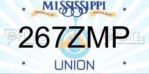267ZMP Mississippi License Plate