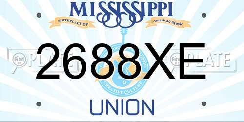 2688XE Mississippi License Plate