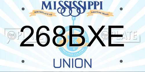268BXE Mississippi License Plate