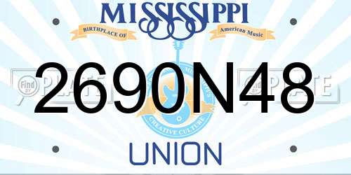 2690N48 Mississippi License Plate