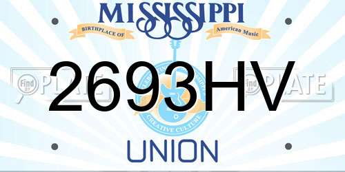 2693HV Mississippi License Plate