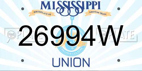 26994W Mississippi License Plate