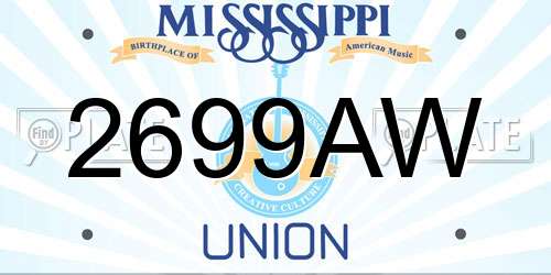2699AW Mississippi License Plate