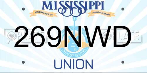 269NWD Mississippi License Plate