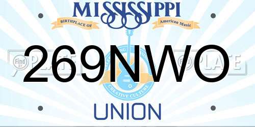 269NWO Mississippi License Plate
