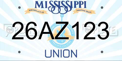 26AZ123 Mississippi License Plate