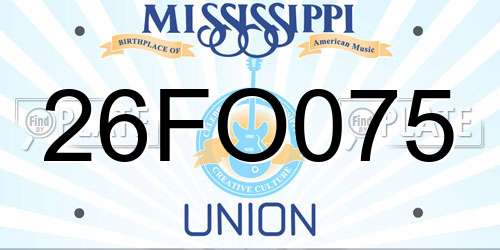 26FO075 Mississippi License Plate