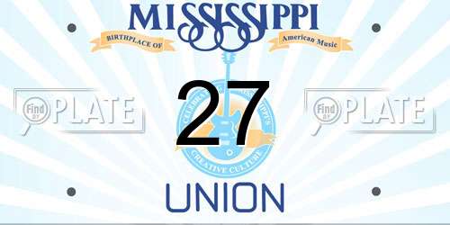 27 Mississippi License Plate