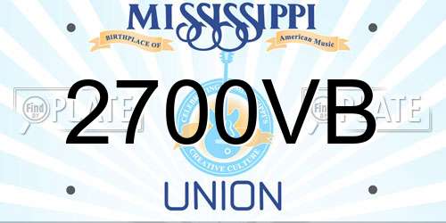 2700VB Mississippi License Plate