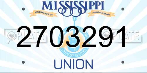 2703291 Mississippi License Plate