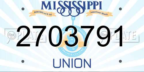 2703791 Mississippi License Plate