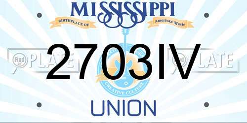 2703IV Mississippi License Plate