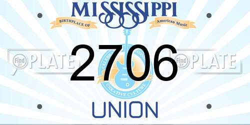 2706 Mississippi License Plate