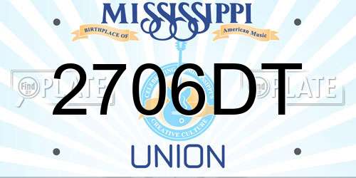 2706DT Mississippi License Plate