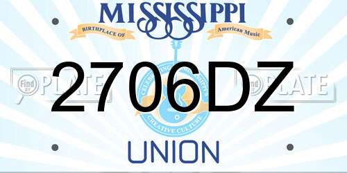2706DZ Mississippi License Plate