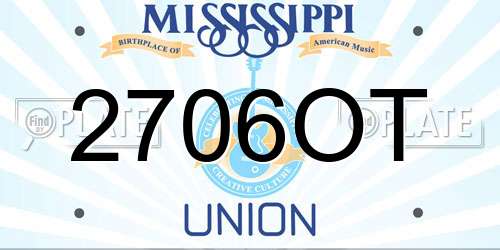 2706OT Mississippi License Plate
