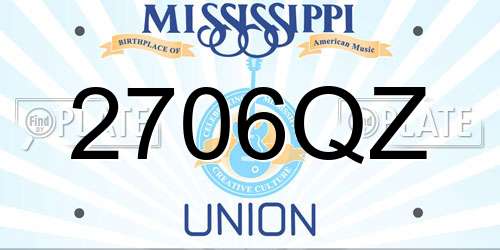 2706QZ Mississippi License Plate