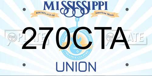 270CTA Mississippi License Plate