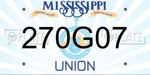 270G07 Mississippi License Plate