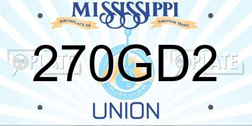 270GD2 Mississippi License Plate