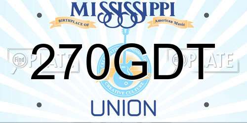 270GDT Mississippi License Plate