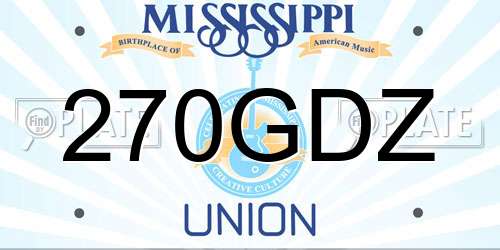 270GDZ Mississippi License Plate