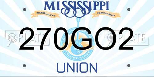270GO2 Mississippi License Plate