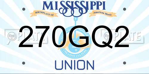 270GQ2 Mississippi License Plate