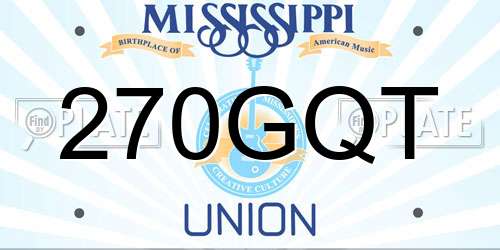 270GQT Mississippi License Plate