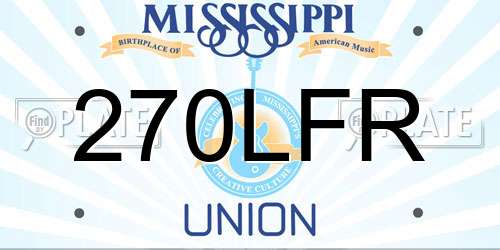 270LFR Mississippi License Plate