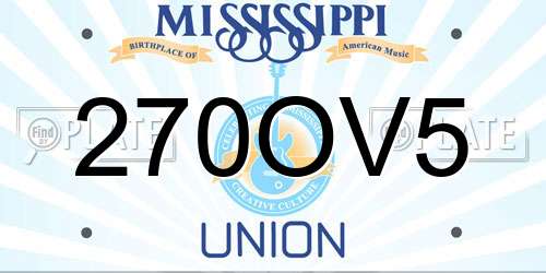 270OV5 Mississippi License Plate