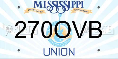 270OVB Mississippi License Plate