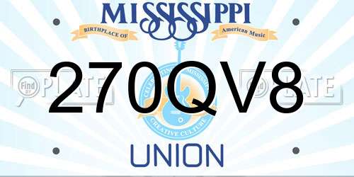 270QV8 Mississippi License Plate