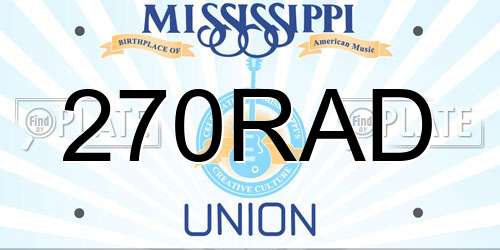 270RAD Mississippi License Plate